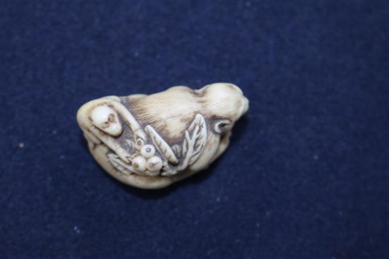 A 19th century Japanese ivory monkey group netsuke